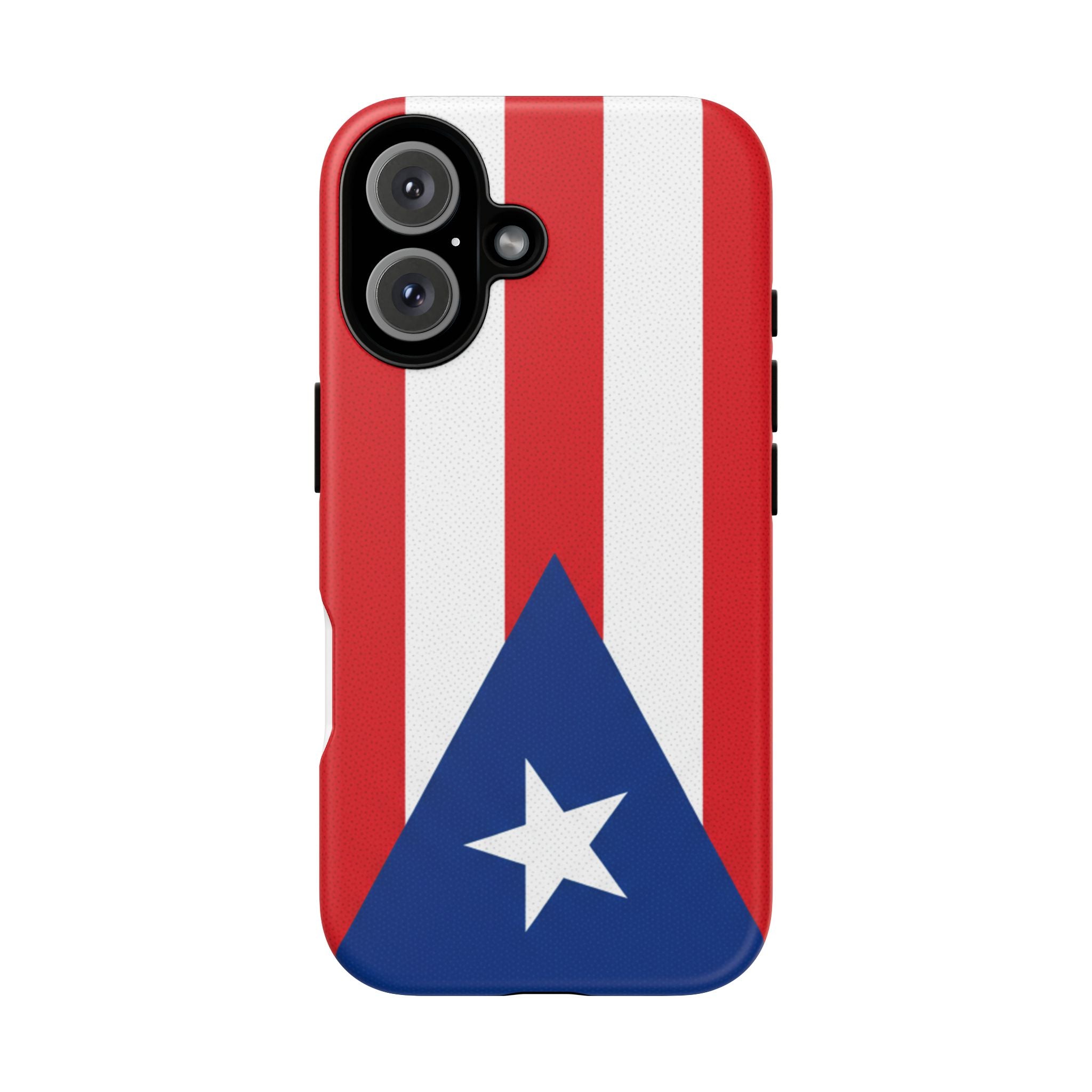 Puerto Rico Flag Tough Phone Case Patriotic Red & White Stripe Design