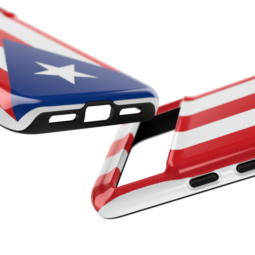 Puerto Rico Flag Tough Phone Case Patriotic Red & White Stripe Design