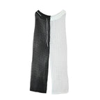 Hollow Out Cutout Contrast Color Trousers Loose Hand Crochet Wide Leg Sun Protection Seaside Beach Pants