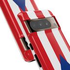 Puerto Rico Flag Tough Phone Case Patriotic Red & White Stripe Design