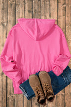 Valerian Solid Kangaroo Pocket Drawstring Loose Fit Hoodie