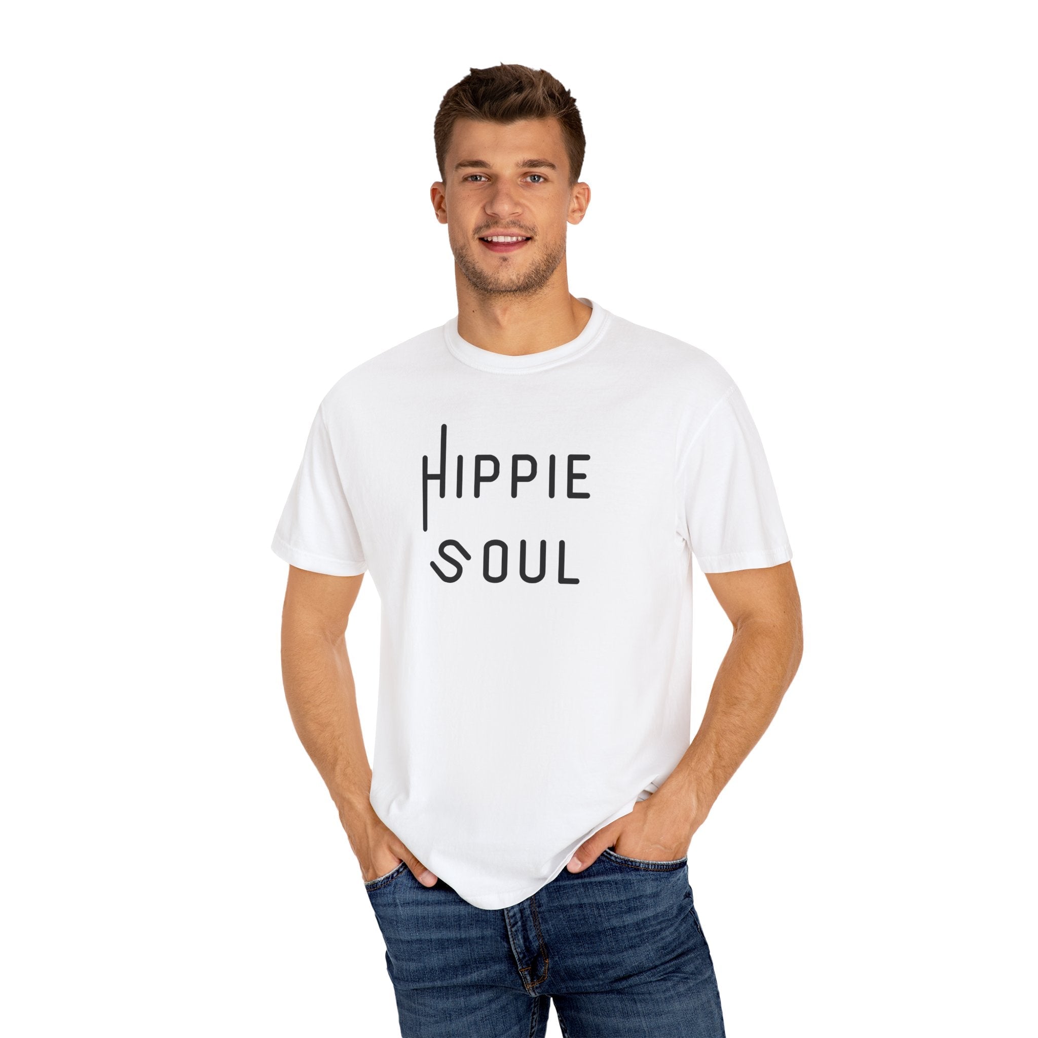 Hippie Soul T-shirt, Unisex Garment-Dyed Tee, Boho Style Shirt, Casual Summer Wear, Gift for Free Spirits, Festival Fashion