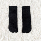 Women's Fleece-lined Thermal Winter Toe Socks Mid-calf Thick Warm