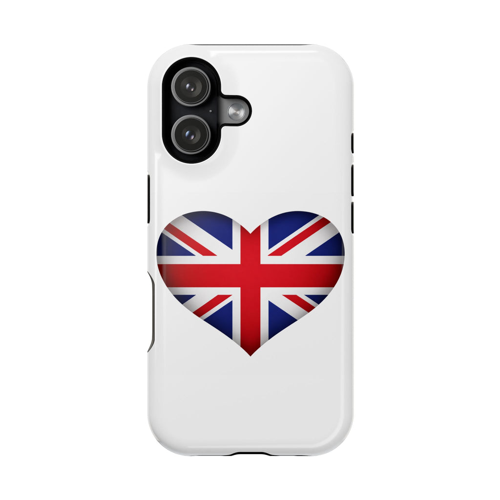 Union Jack Heart Phone Case Magnetic Impact Resistant UK Flag Cover