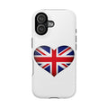 Union Jack Heart Phone Case Magnetic Impact Resistant UK Flag Cover