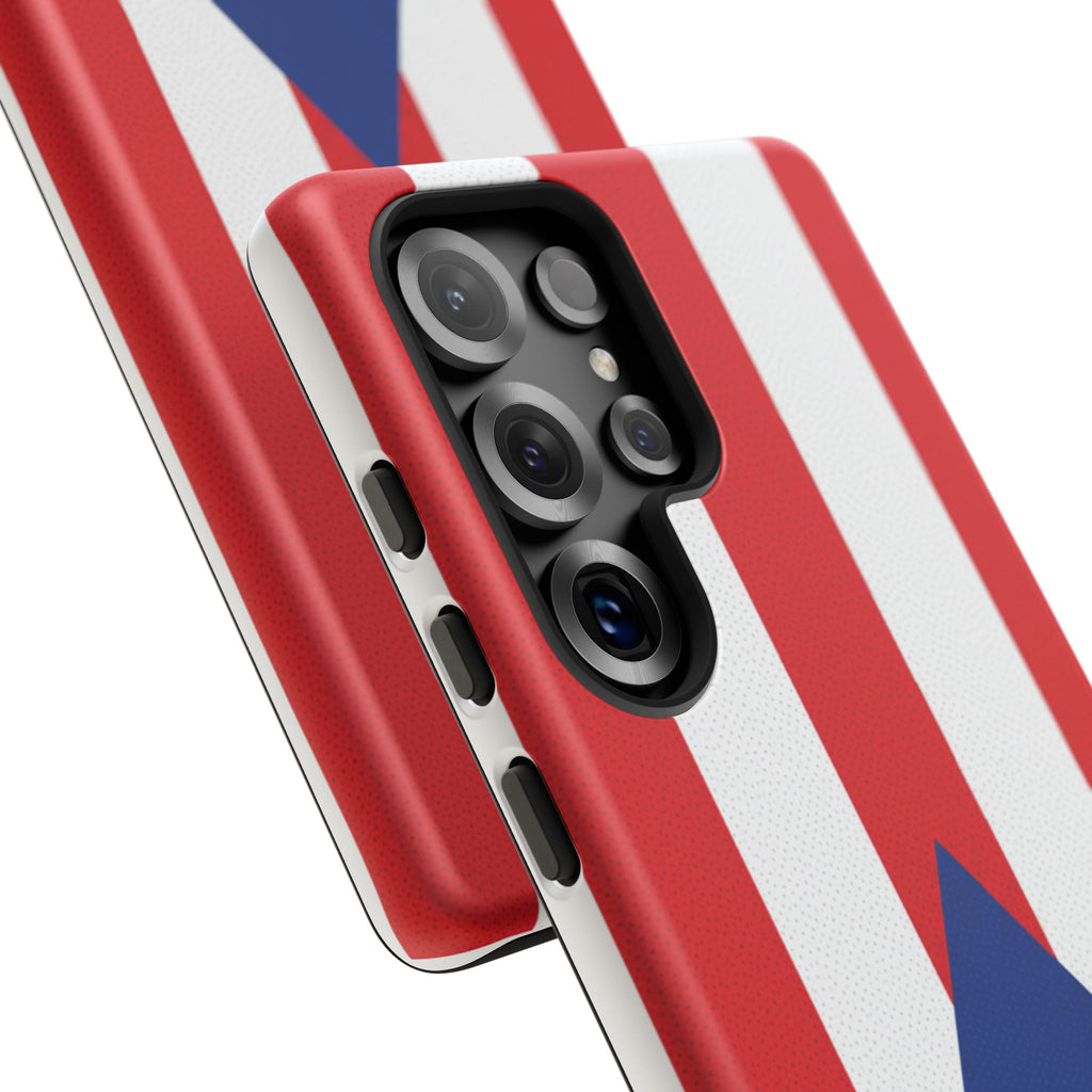 Puerto Rico Flag Tough Phone Case Patriotic Red & White Stripe Design