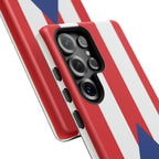 Puerto Rico Flag Tough Phone Case Patriotic Red & White Stripe Design