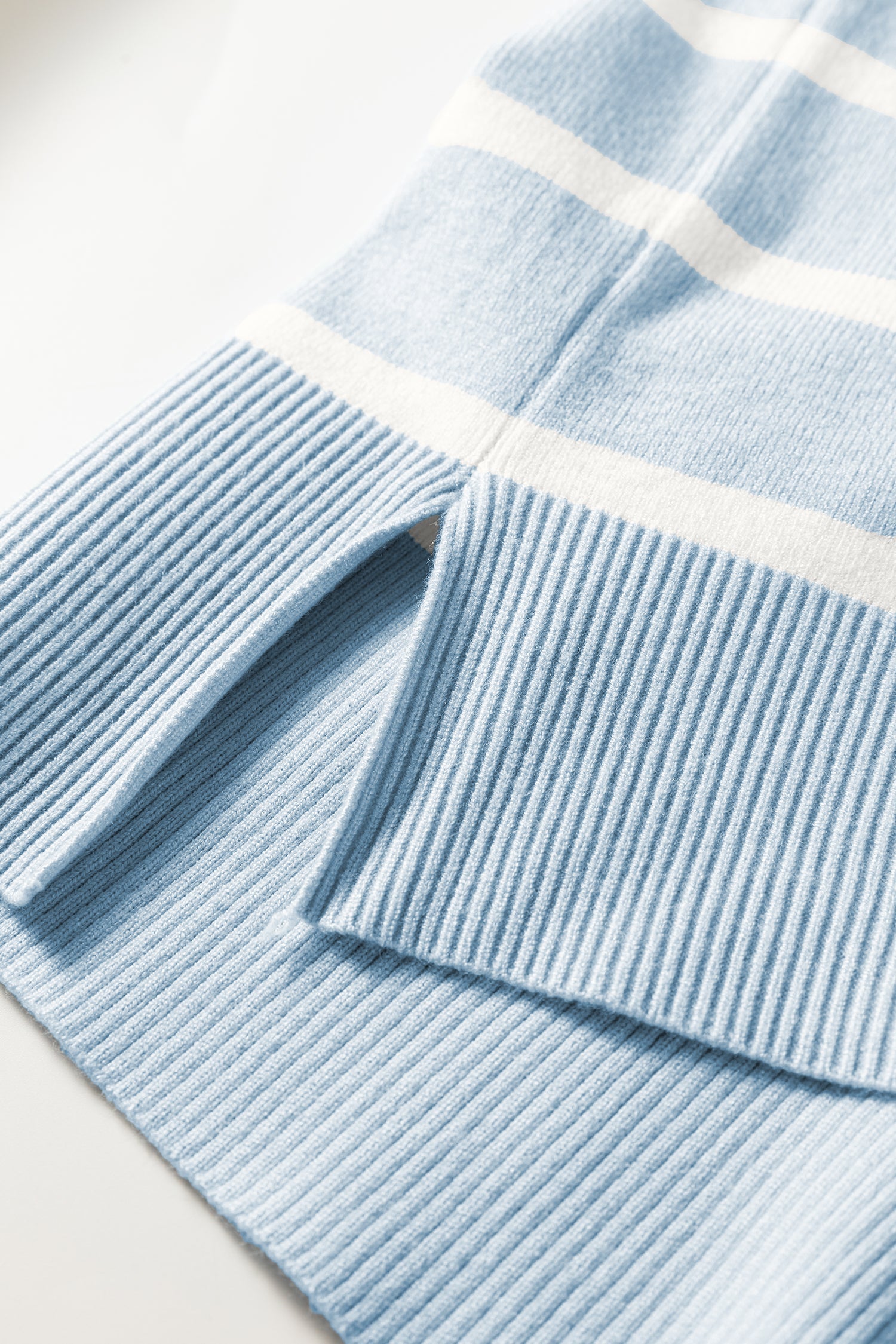 Parchment Side Slits Crewneck Short Sleeve Sweater Tee