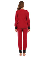 Round Neck Top and Pants Lounge Set