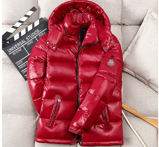 Men's Hooded Shiny Puffer Jacket - Casual Winter Coat