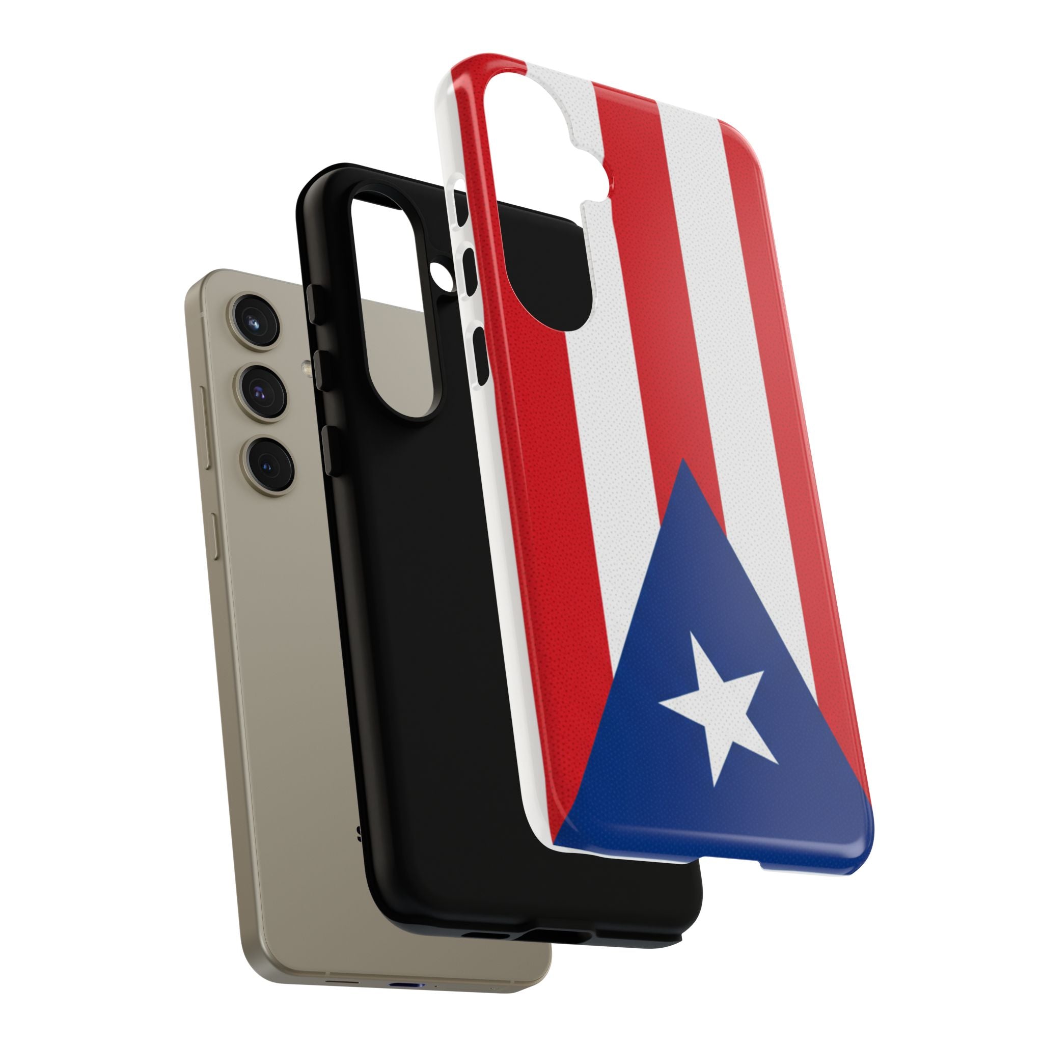 Puerto Rico Flag Tough Phone Case Patriotic Red & White Stripe Design