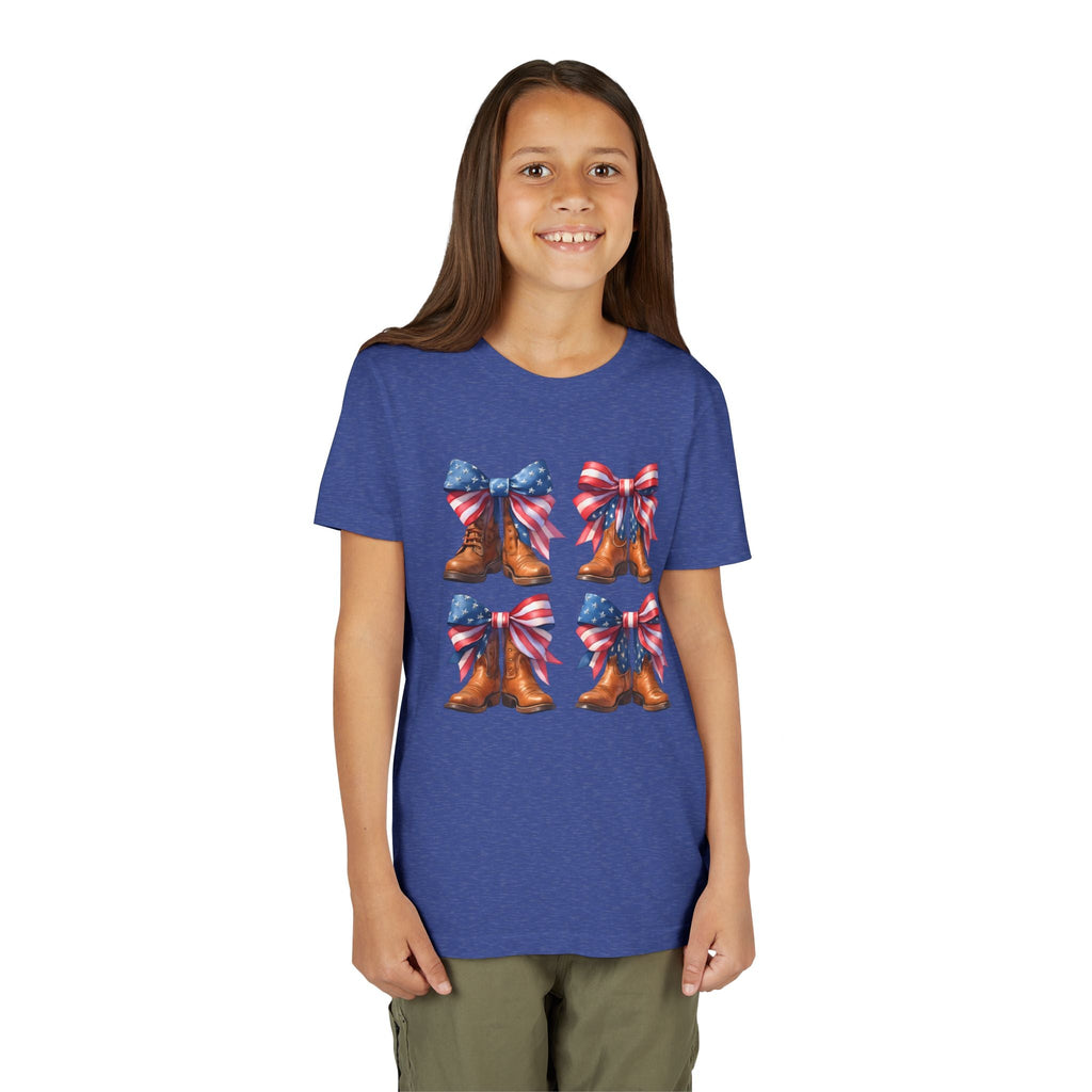 Patriotic Youth Tee, Youth Short Sleeve Shirt, 4th of July Shirt, Americana T-Shirt, Cute Kids Top for Independence Day