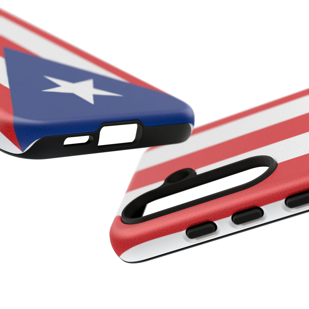Puerto Rico Flag Tough Phone Case Patriotic Red & White Stripe Design