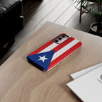 Puerto Rico Flag Tough Phone Case Patriotic Red & White Stripe Design