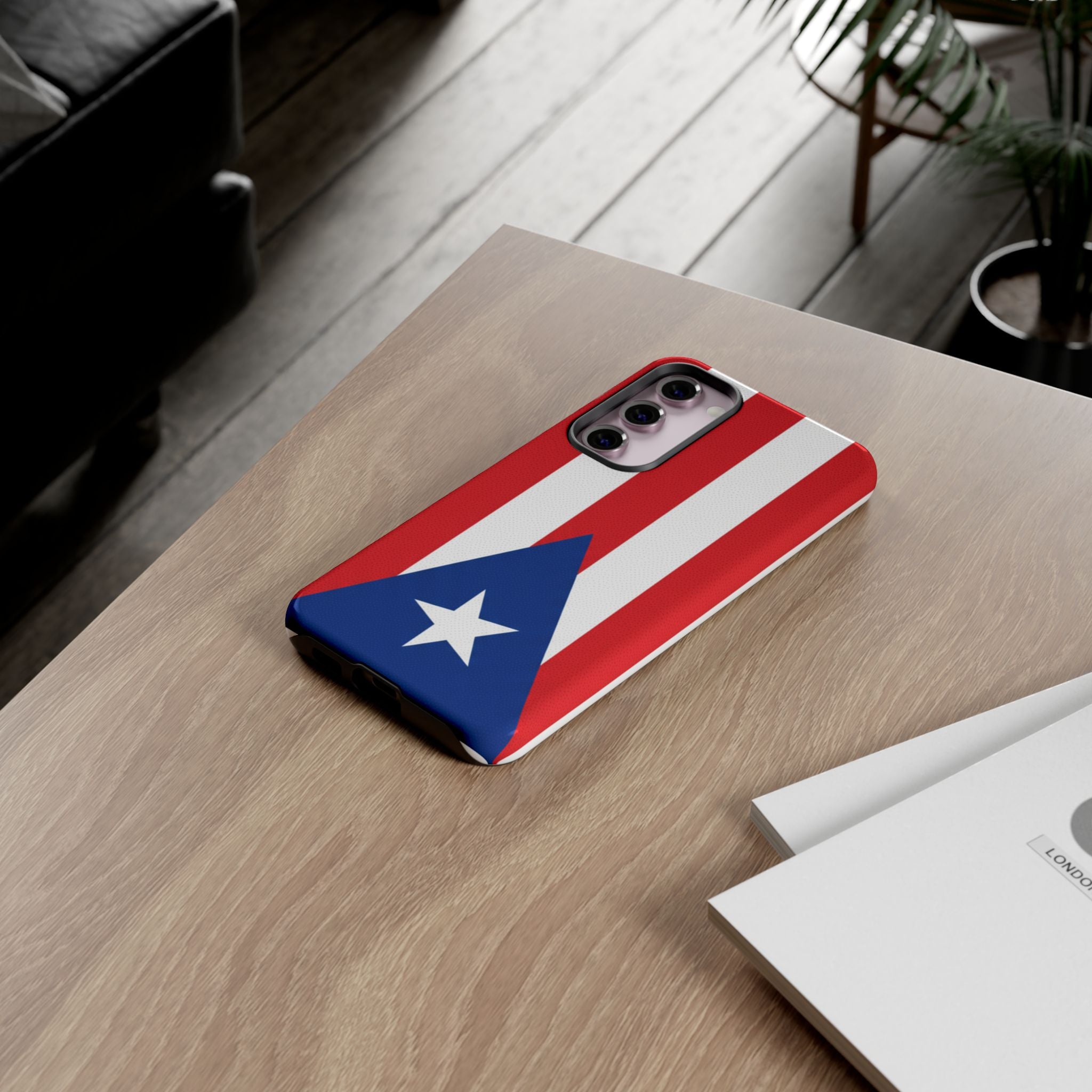 Puerto Rico Flag Tough Phone Case Patriotic Red & White Stripe Design