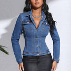 Women's Denim-Look Short Jacket