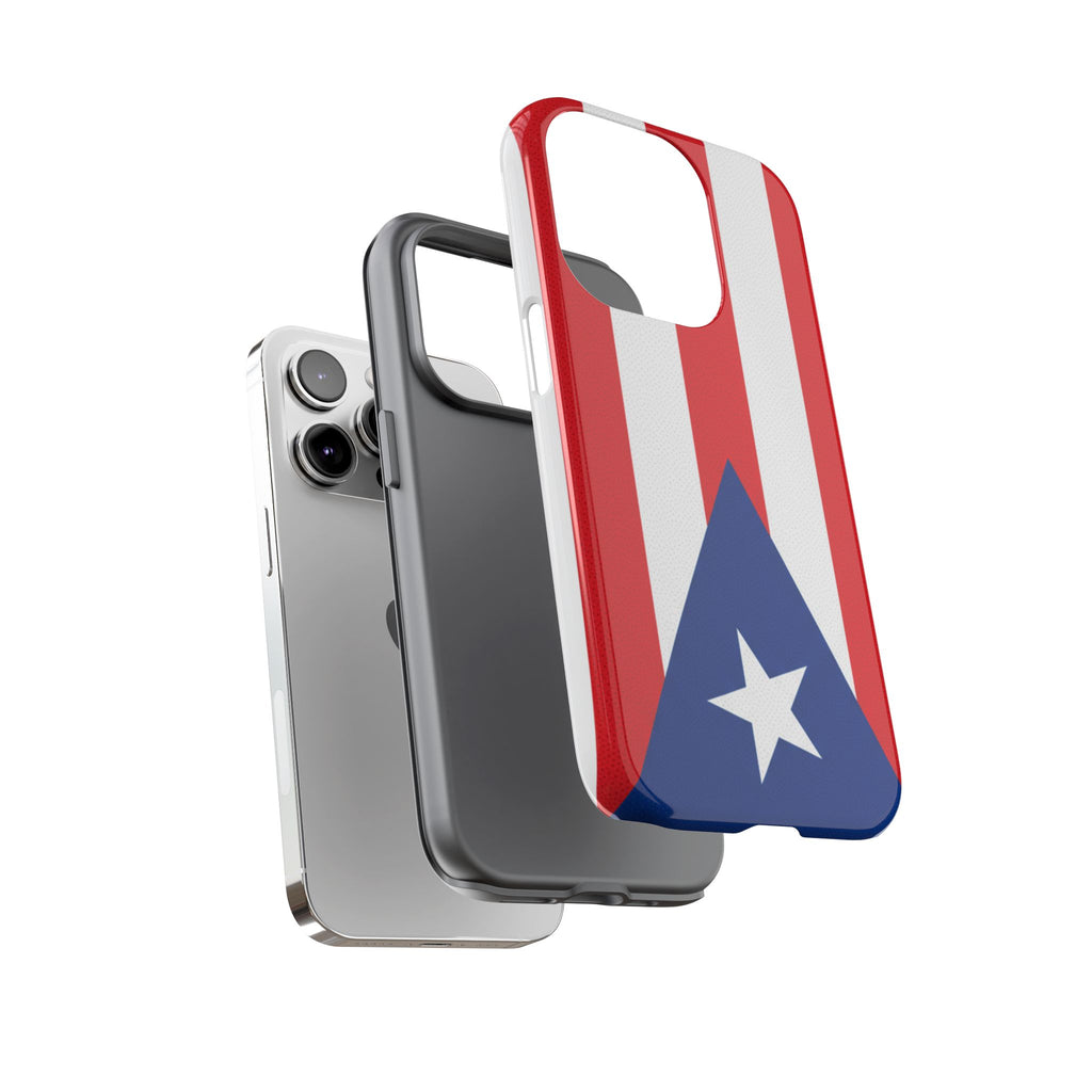 Puerto Rico Flag Tough Phone Case Patriotic Red & White Stripe Design