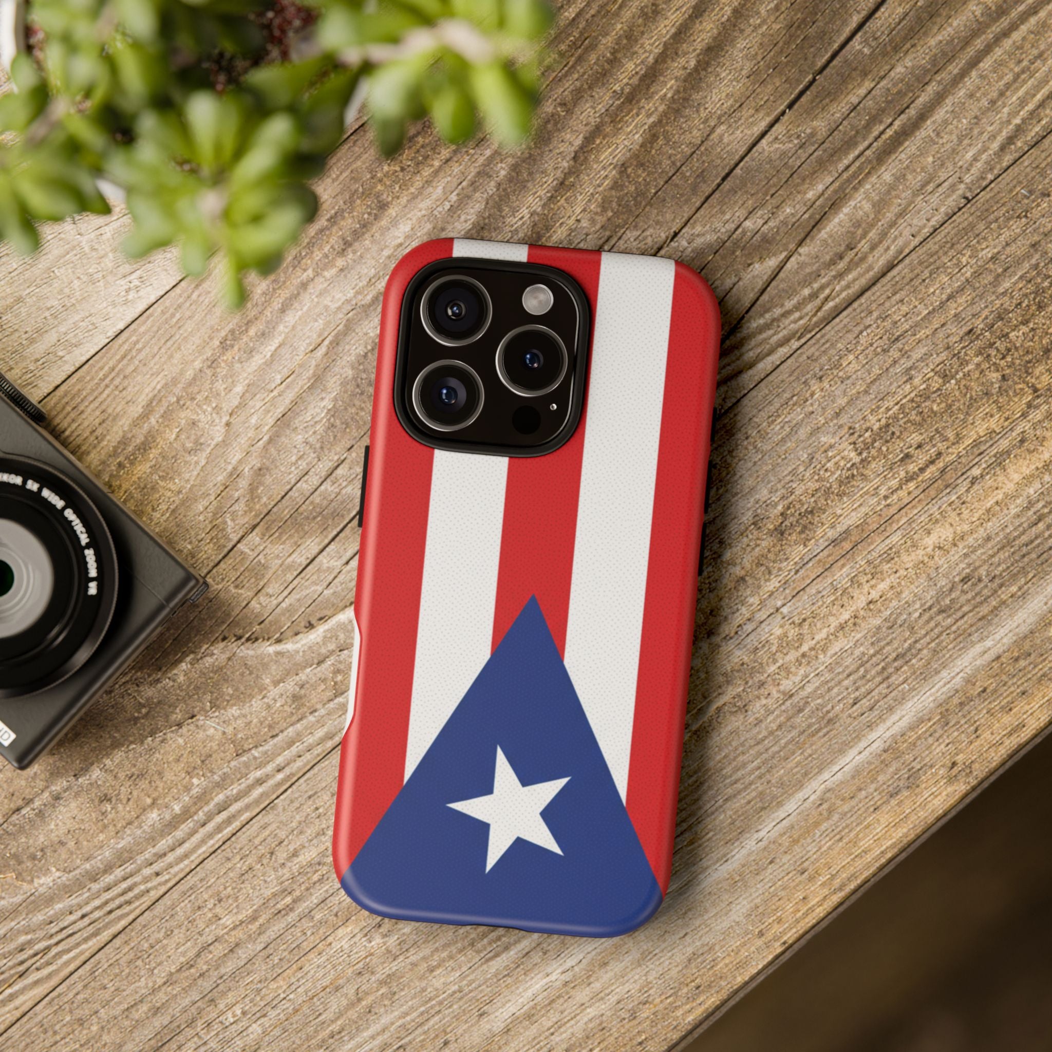 Puerto Rico Flag Tough Phone Case Patriotic Red & White Stripe Design