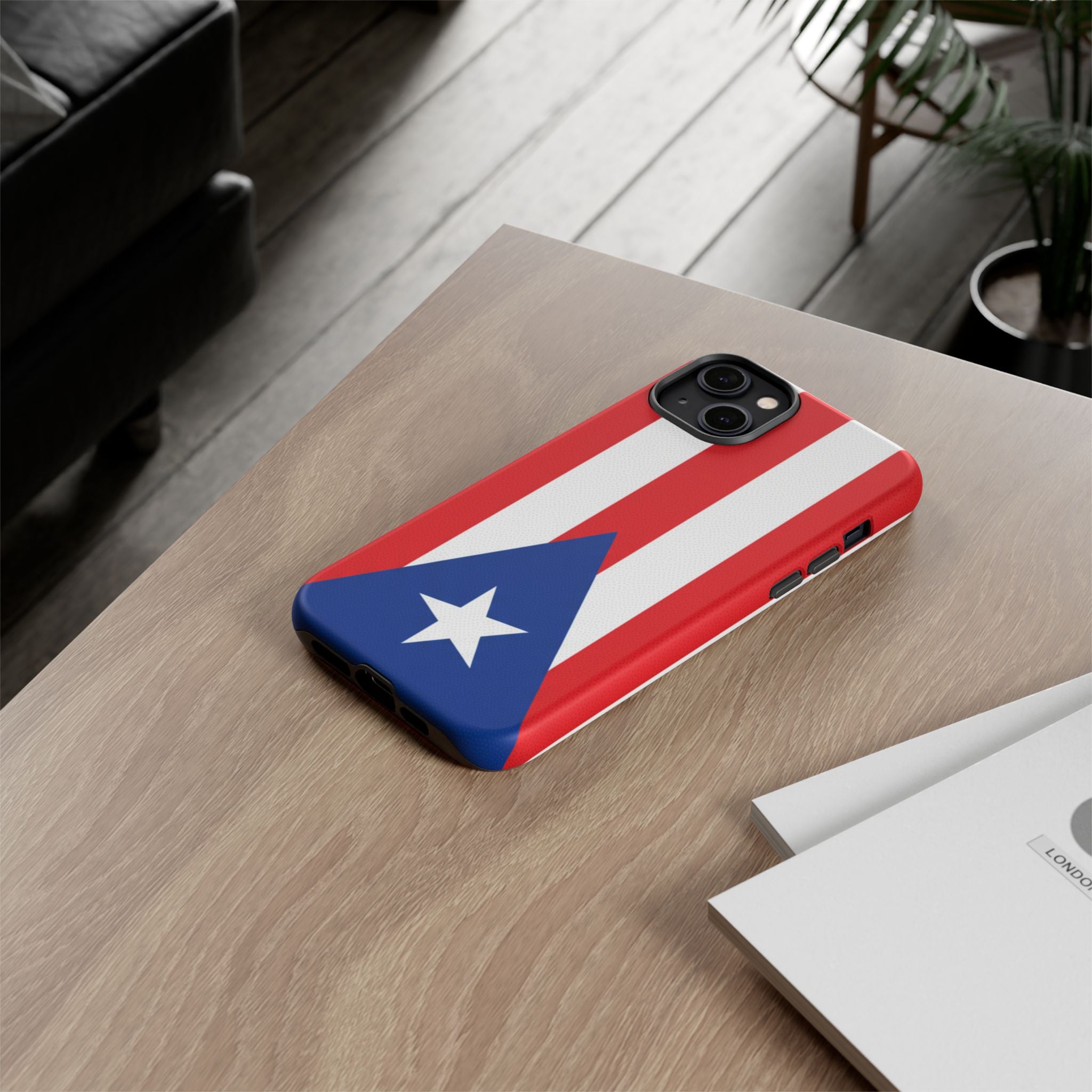 Puerto Rico Flag Tough Phone Case Patriotic Red & White Stripe Design