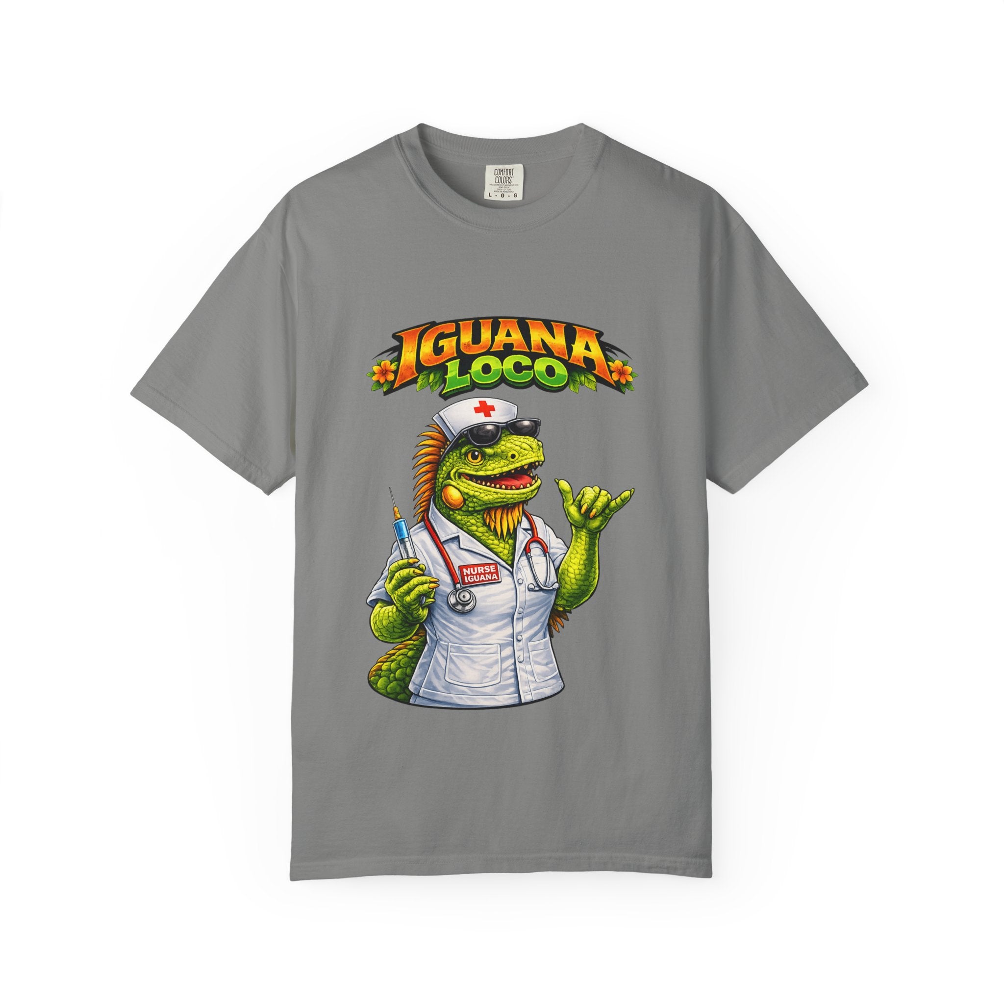 Nurse Iguana Loco Unisex Garment-Dyed T-shirt
