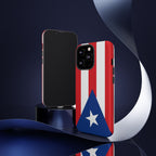 Puerto Rico Flag Tough Phone Case Patriotic Red & White Stripe Design