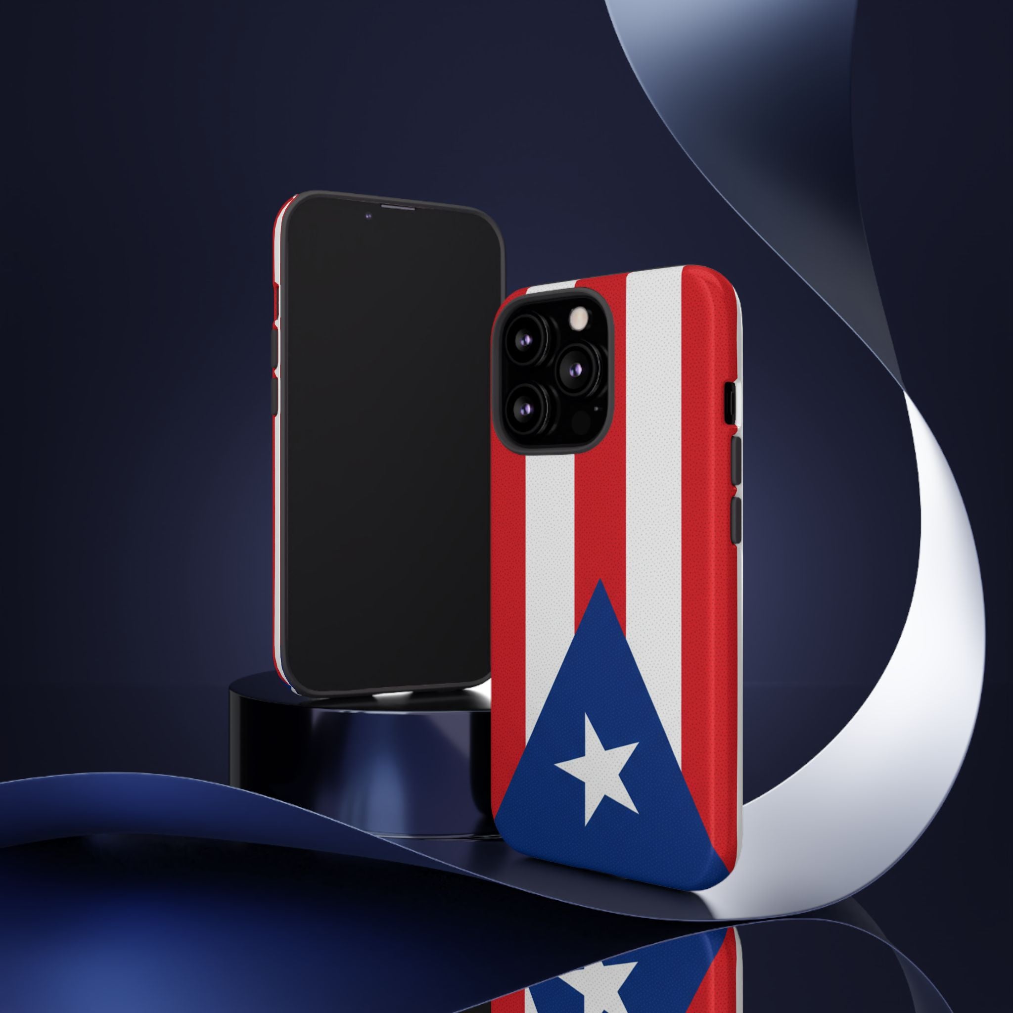 Puerto Rico Flag Tough Phone Case Patriotic Red & White Stripe Design