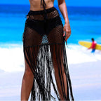 Vacation Sun Protection Hand Crocheting Woven Hip Skirt Bohemian Hand Crochet Long Fringe Skirt Crochet hook