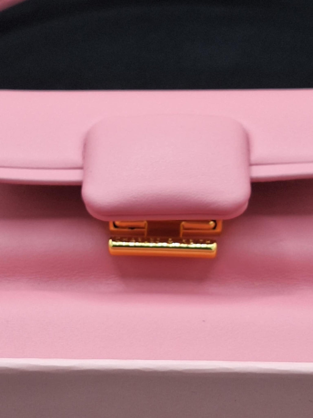 Charles & Keith Koa Leather Push-Lock Top Handle Bag Pink