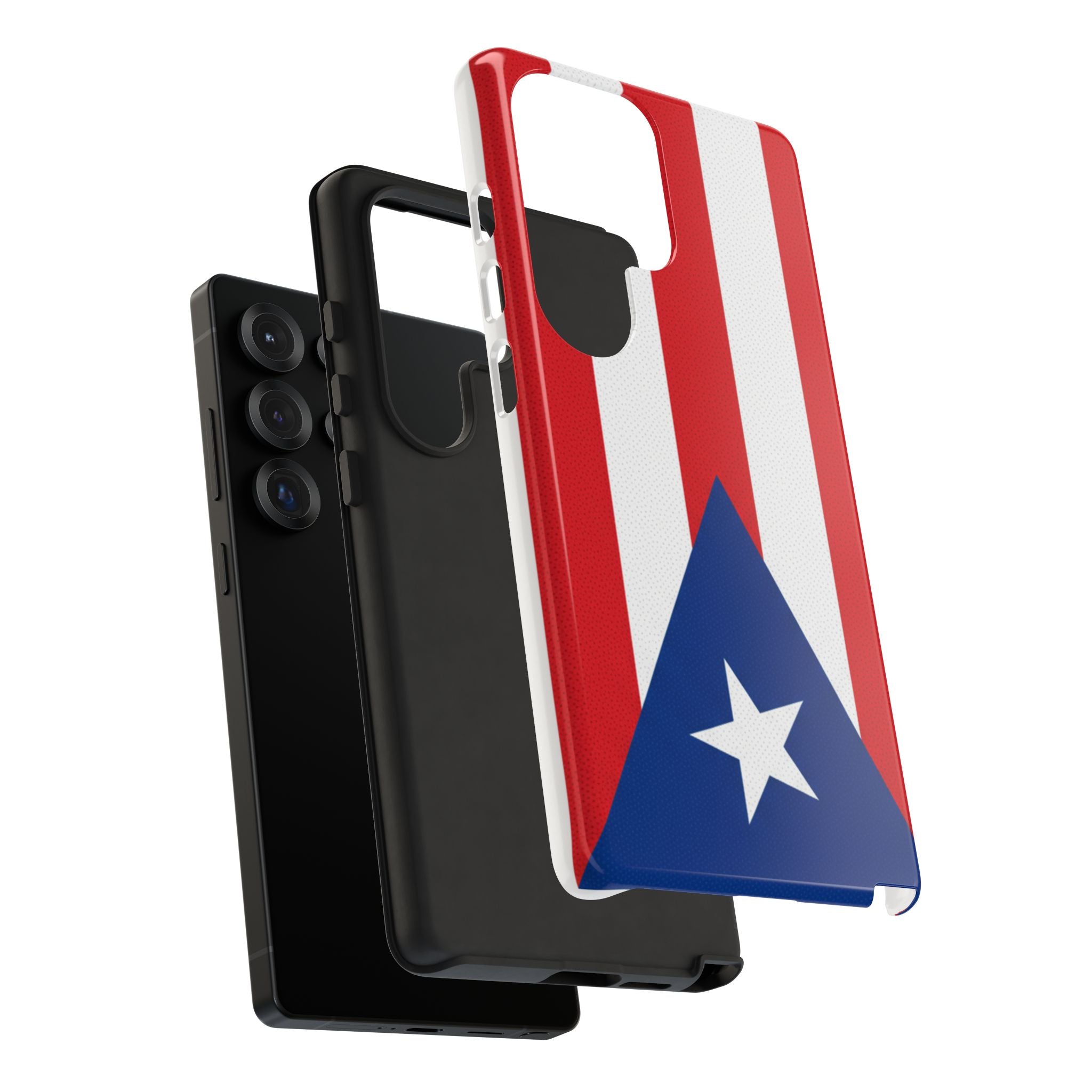 Puerto Rico Flag Tough Phone Case Patriotic Red & White Stripe Design