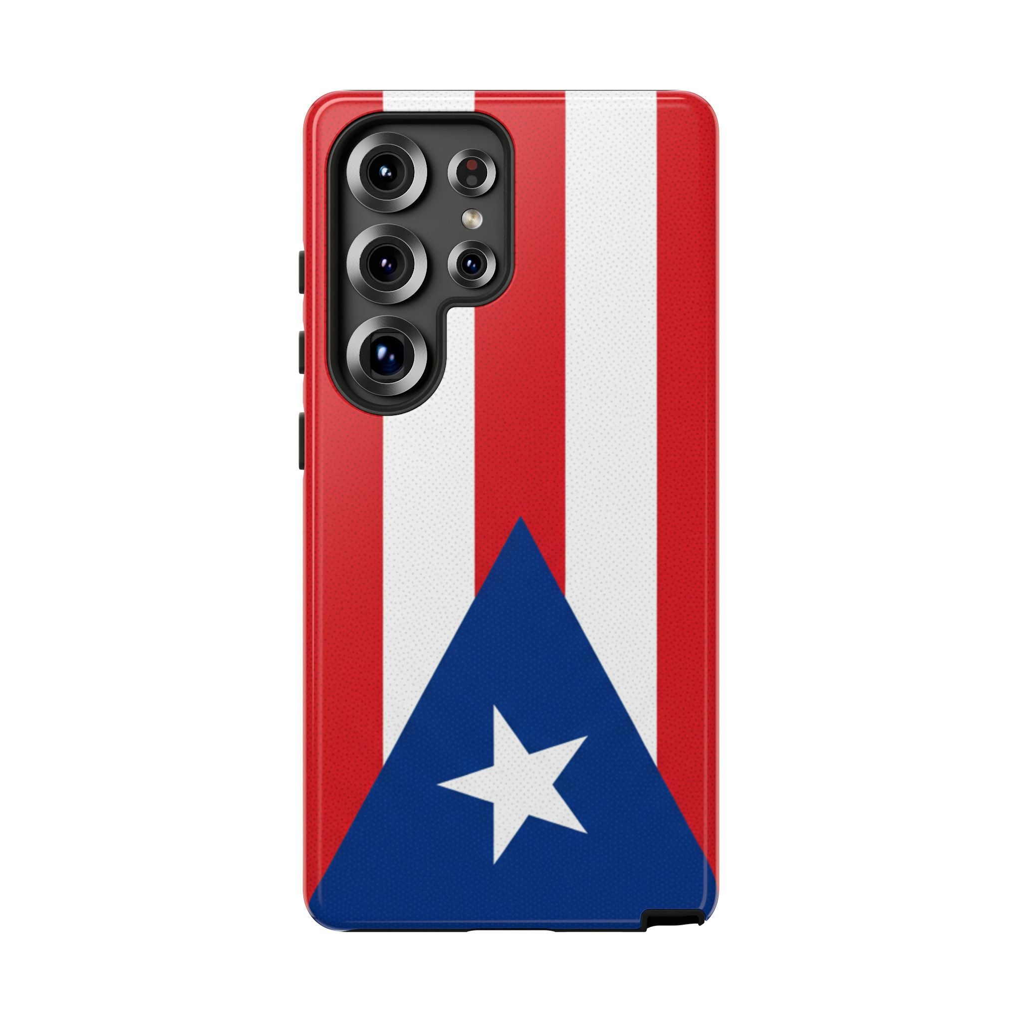 Puerto Rico Flag Tough Phone Case Patriotic Red & White Stripe Design
