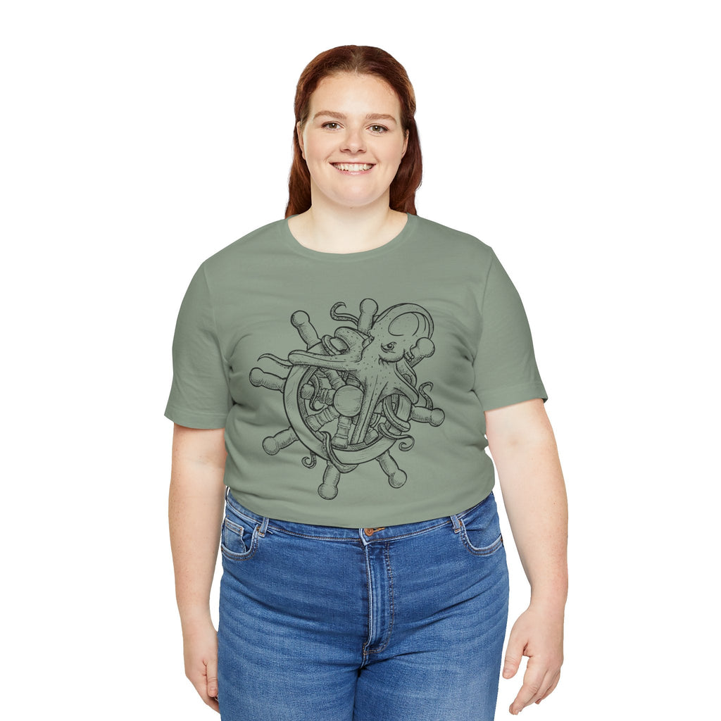 Nautical Octopus Tee, Unisex Short Sleeve Shirt, Ocean Lover Gift, Sea Life T-Shirt, Marine Adventure Apparel, Beach Vibes Wear