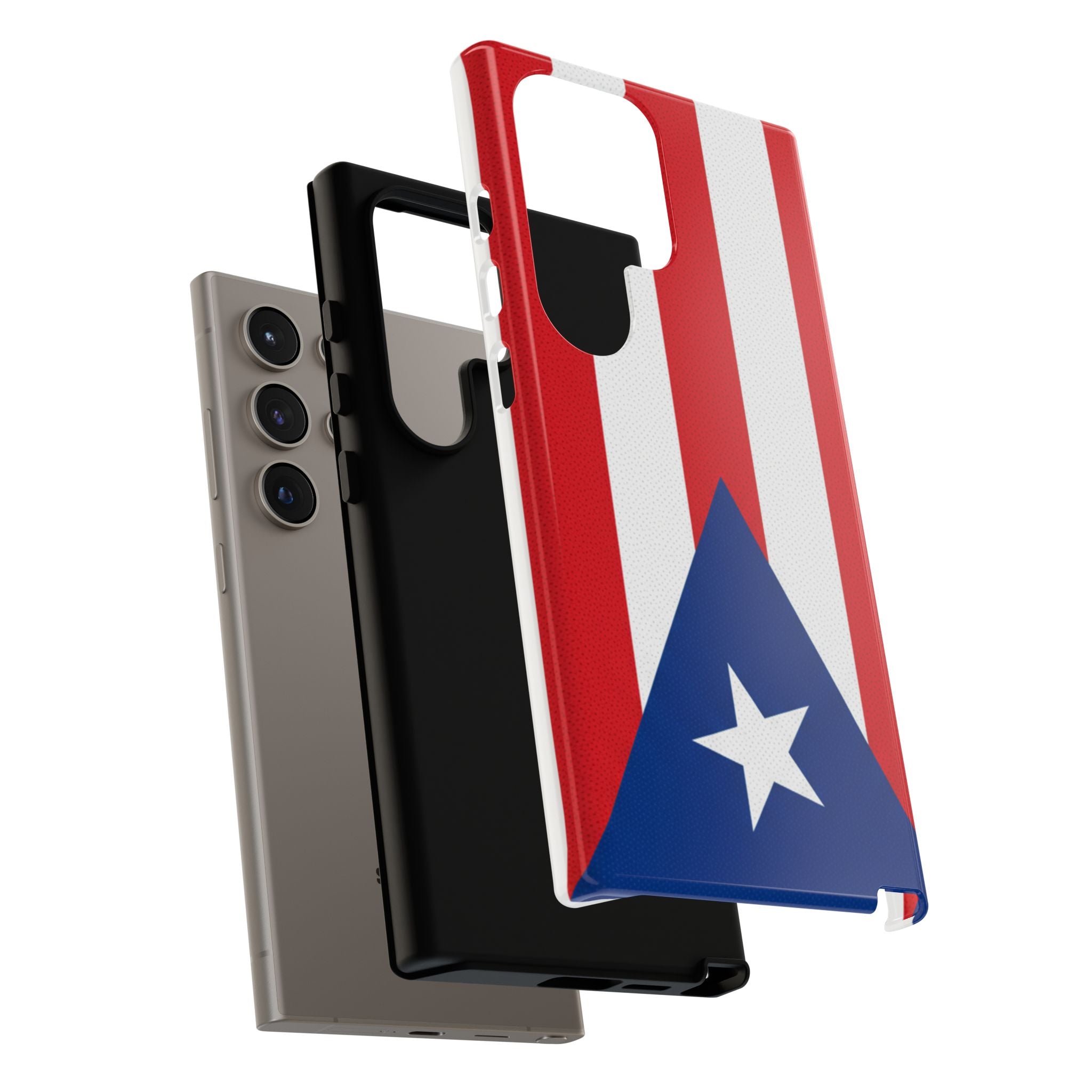 Puerto Rico Flag Tough Phone Case Patriotic Red & White Stripe Design