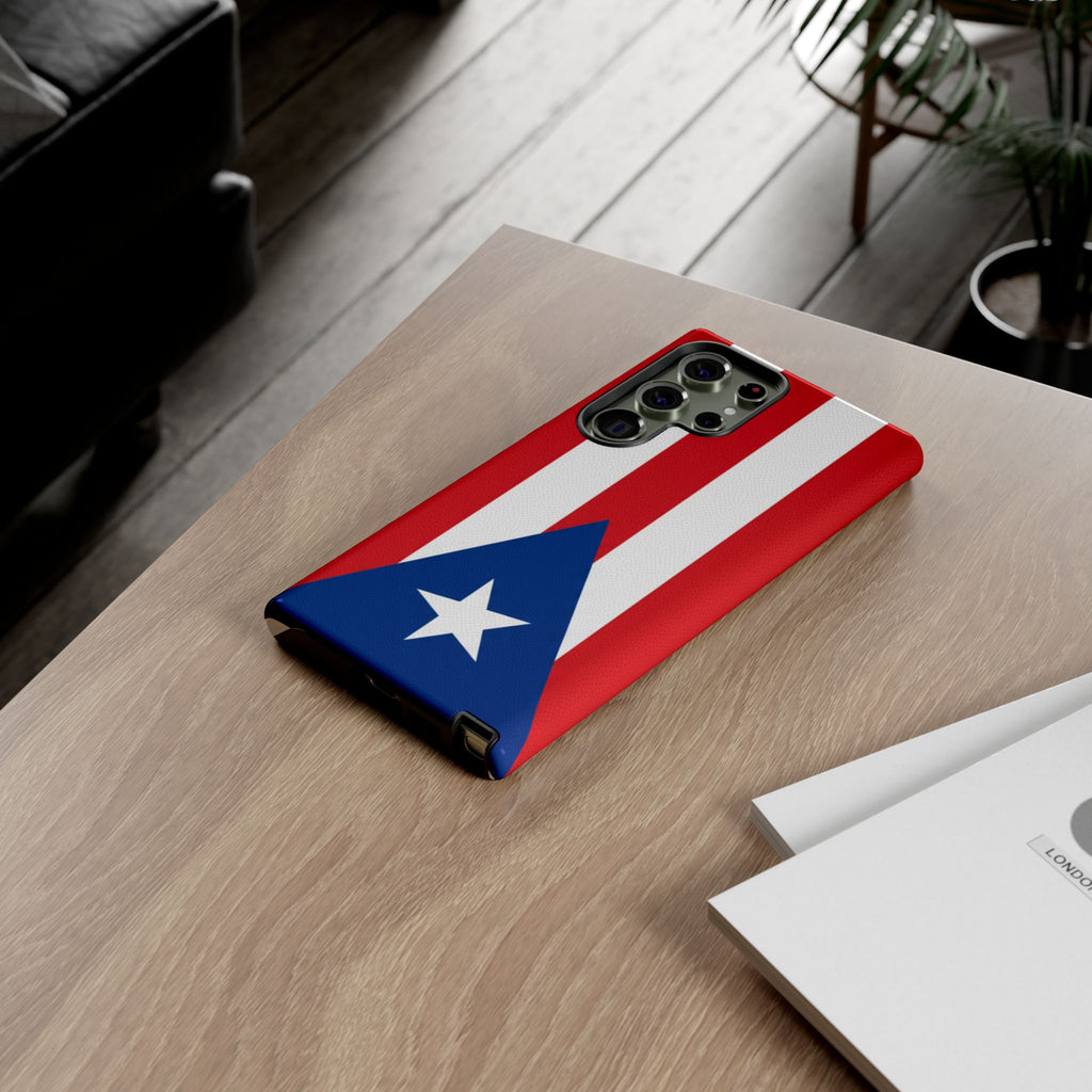 Puerto Rico Flag Tough Phone Case Patriotic Red & White Stripe Design