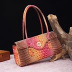 Crocodile Embossed Shoulder Tote Bag
