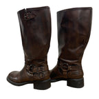 Aminugal Womens Size 9 Brown 1.5" Heels Knee High Boots Round Closed Toe Shoes