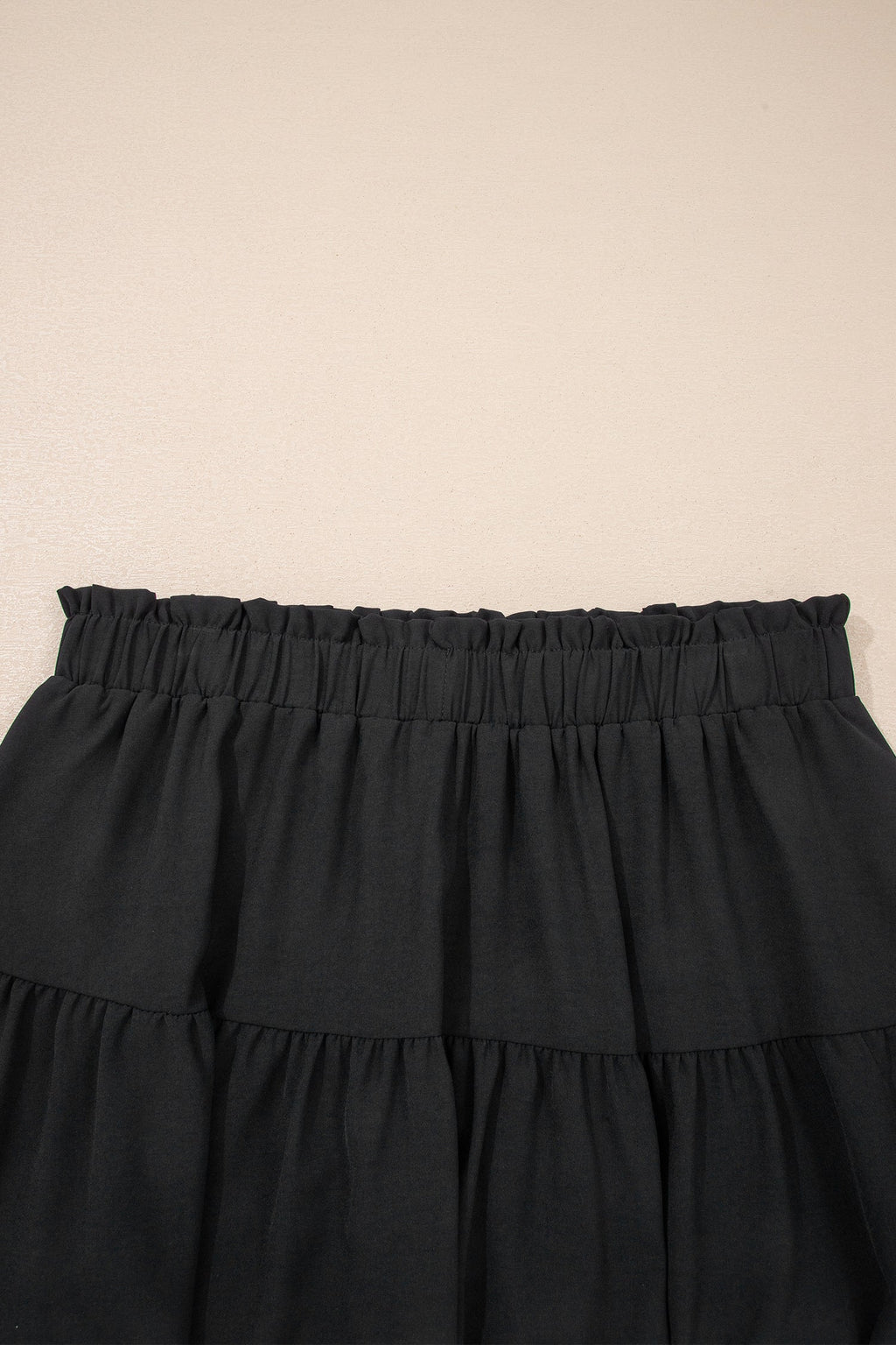 Navy Blue Plus Size Frilled Elastic Waist Lace Trim Boho Ruffled Shorts
