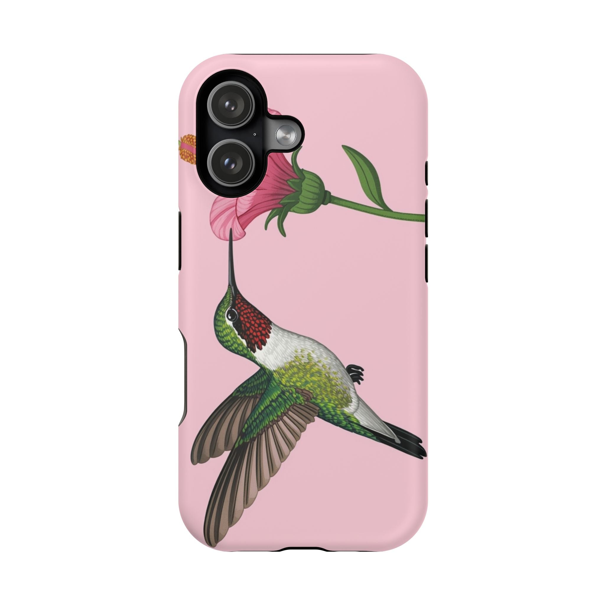 Phone Case — Pink Hummingbird Floral Magnetic Impact‑Resistant Case