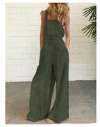 High-Waisted Sleeveless Wide-Leg Jumpsuit – 8 Colors, S–2XL