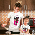 Women's And Women's Short-Sleeved t-Shirts Cartoon Mother And Daughter Printing Parent-Child Top