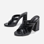 Large Size Women's Shoes 41-43 Women's Half Slippers Women Shoes Thick Heel High Heel Sandals Women