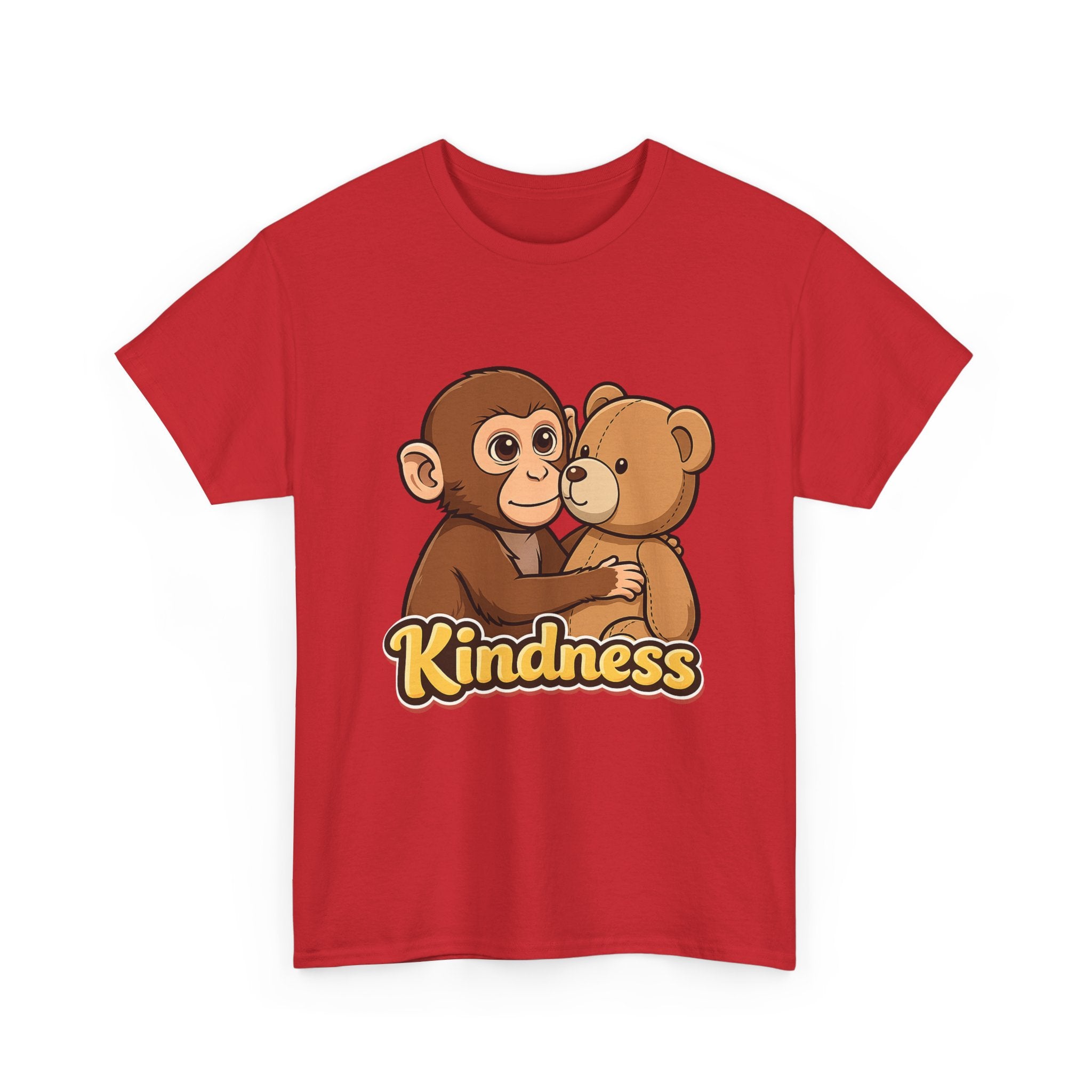 Kindness Monkey & Bear T-Shirt — Cute Hug Graphic Tee