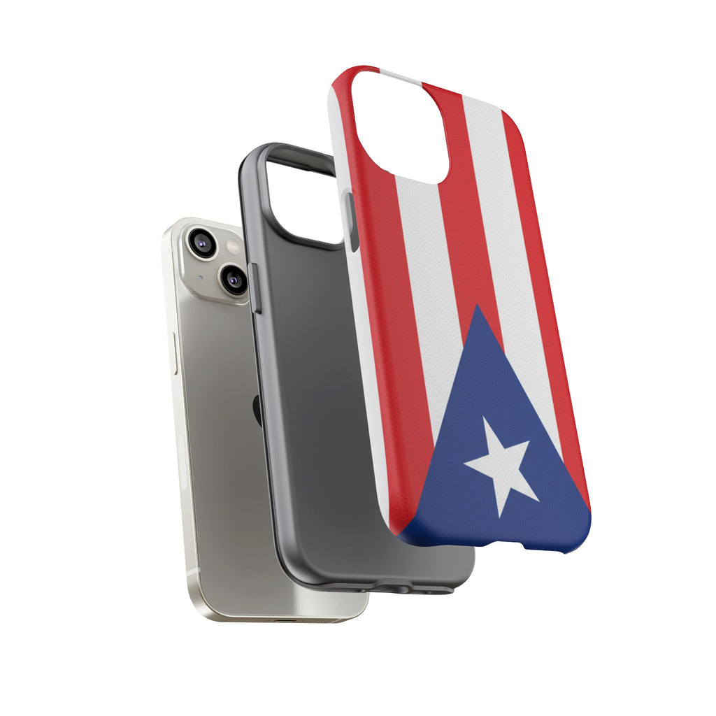 Puerto Rico Flag Tough Phone Case Patriotic Red & White Stripe Design