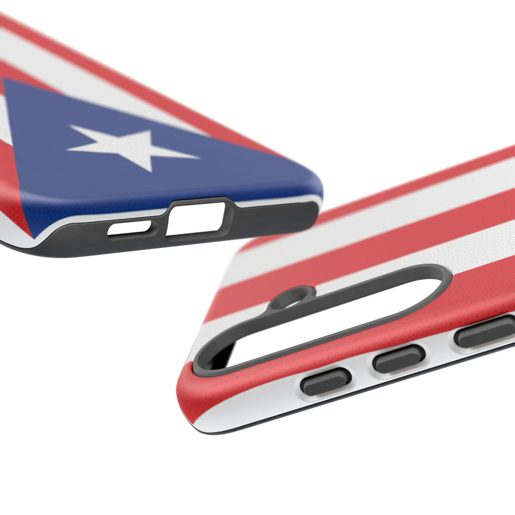 Puerto Rico Flag Tough Phone Case Patriotic Red & White Stripe Design