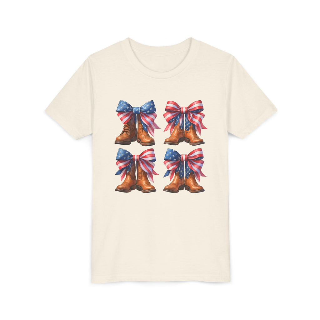 Patriotic Youth Tee, Youth Short Sleeve Shirt, 4th of July Shirt, Americana T-Shirt, Cute Kids Top for Independence Day