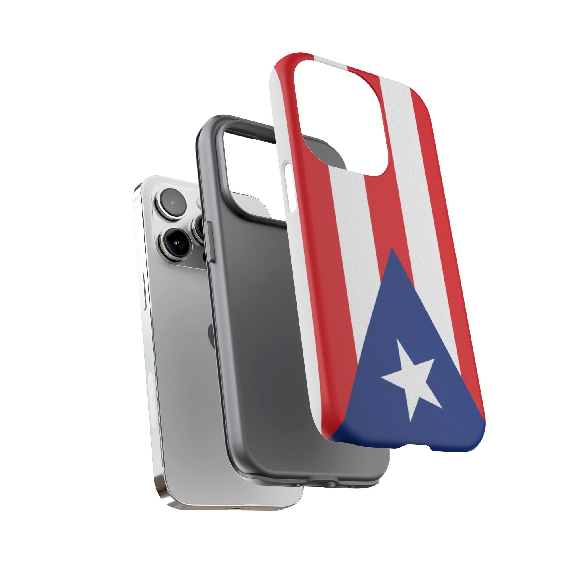 Puerto Rico Flag Tough Phone Case Patriotic Red & White Stripe Design