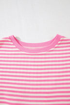 Red Striped Bowknot Backless T-Shirt