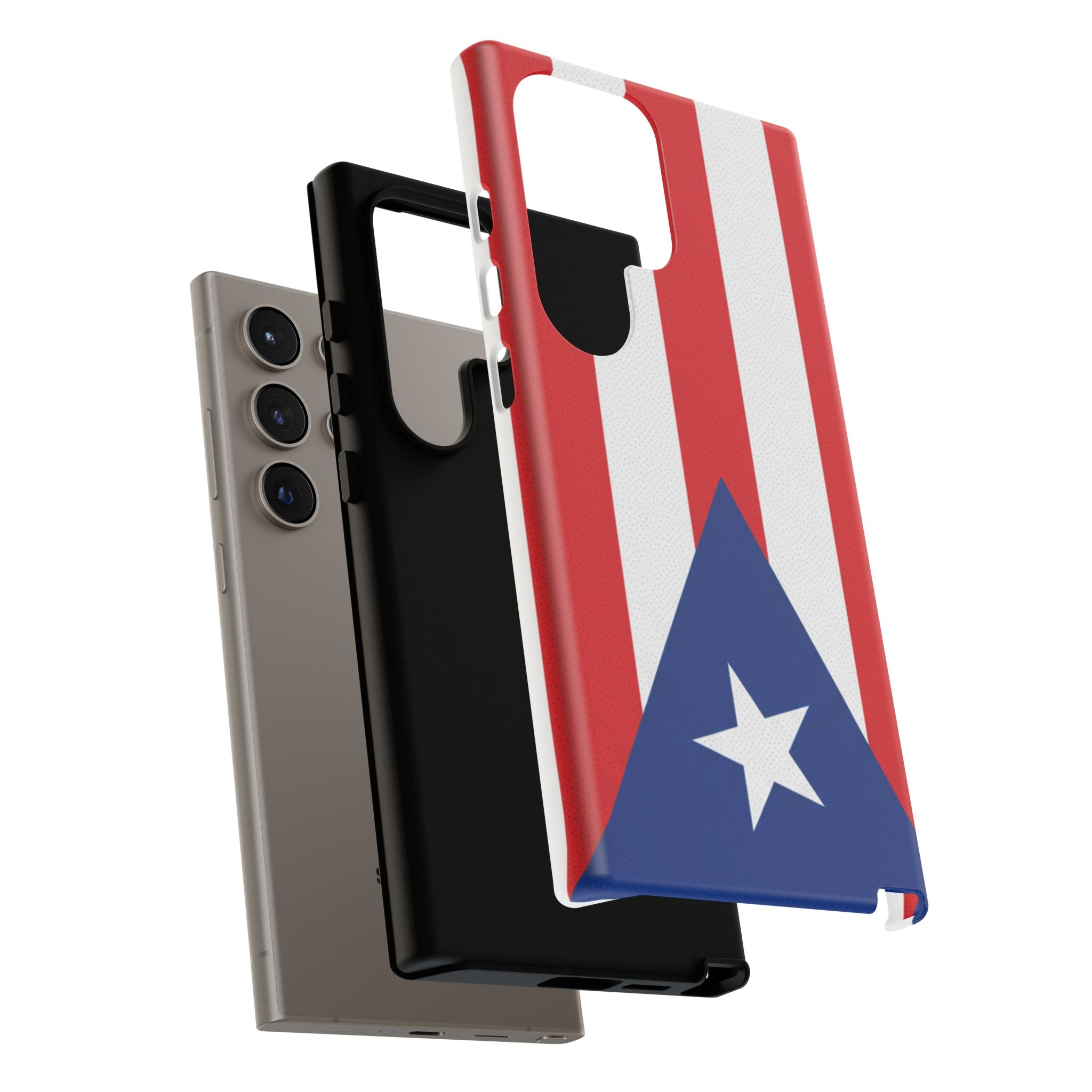 Puerto Rico Flag Tough Phone Case Patriotic Red & White Stripe Design