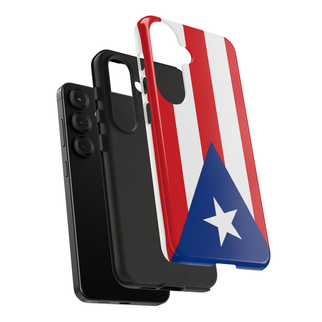 Puerto Rico Flag Tough Phone Case Patriotic Red & White Stripe Design