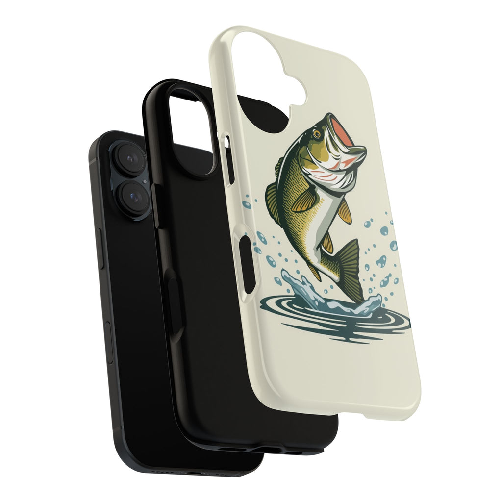 Fishing Bass Phone Case Jumping Largemouth Design, Protective Tough Case