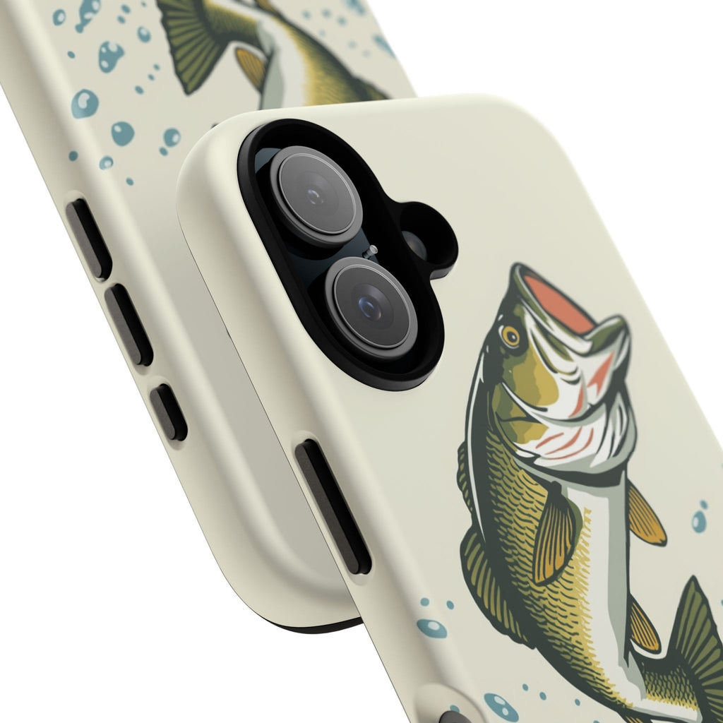 Fishing Bass Phone Case Jumping Largemouth Design, Protective Tough Case